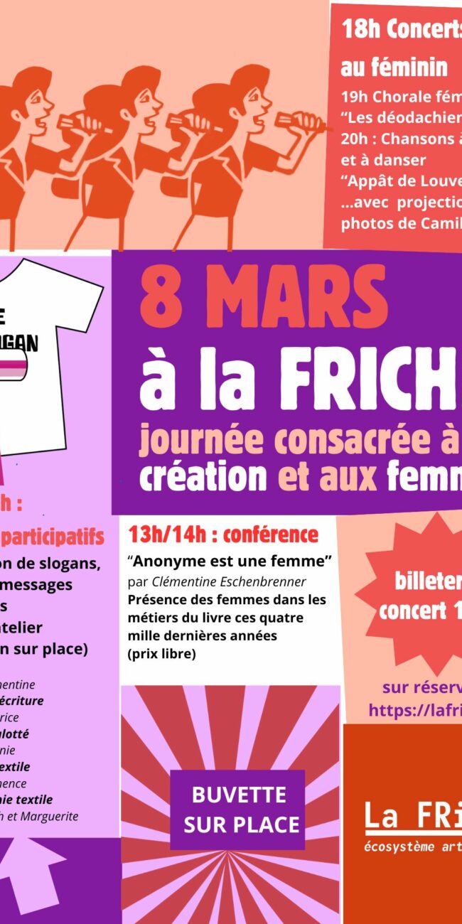 Les femmes à l’honneur avec 13h-14h conférence de Clémentine Eschenbrenner sur les femmes artistes(2)